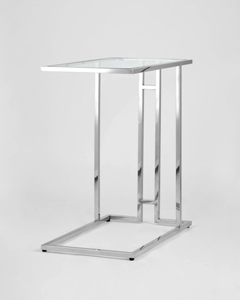 Журнальный столик Stool Group Бостон 50x32 EET-061-C (прозрачное стекло/сталь серебристый)