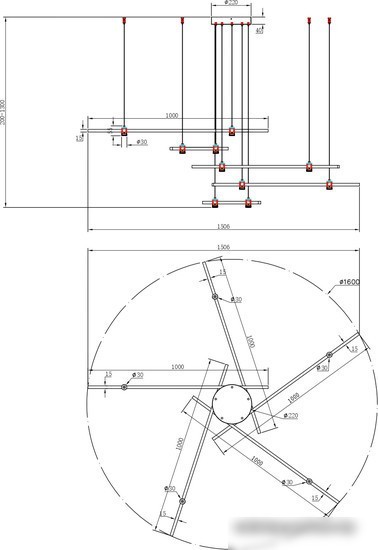 Подвесная люстра Arte Lamp Errai A2195SP-5BK