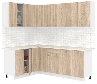 Готовая кухня Кортекс-мебель Корнелия Лира 1.5x2.2 (дуб сонома/королевский опал)