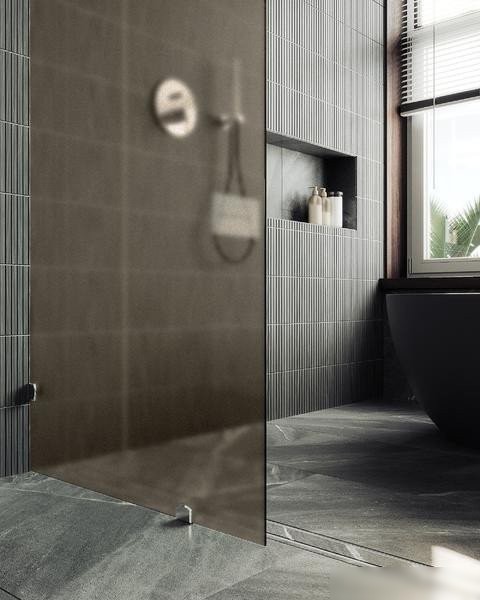 Душевая стенка MaybahGlass 79x195 MGD-265-4 (бронзовое матовое стекло/хром глянцевый)