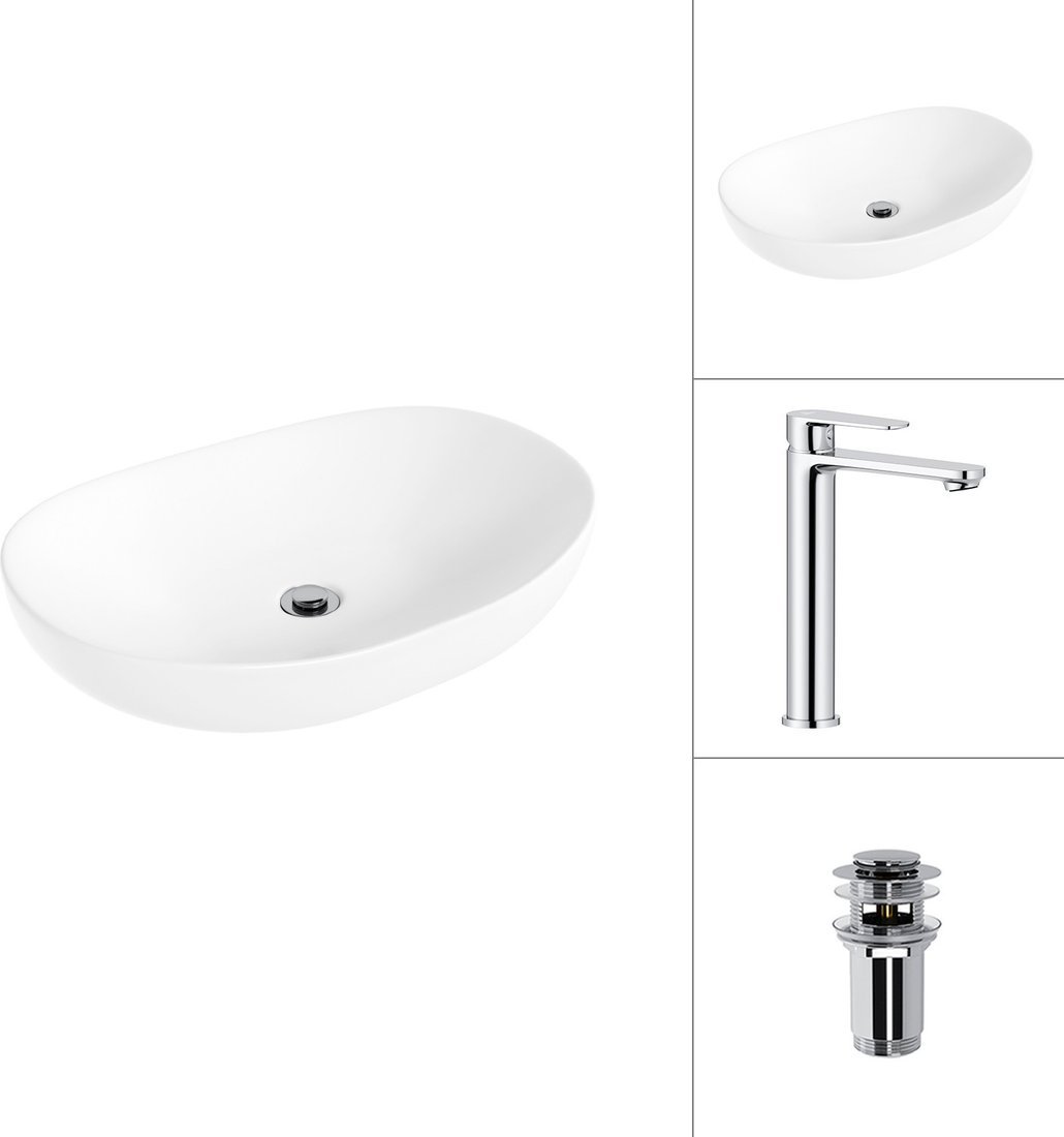 Умывальник Lauter 21502 + Moon 21СK81691C с донным клапаном 21190CH (хром)