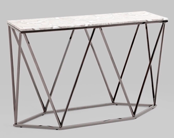 Консольный стол Stool Group Авалон 122x41 (серый мрамор/сталь темный хром)