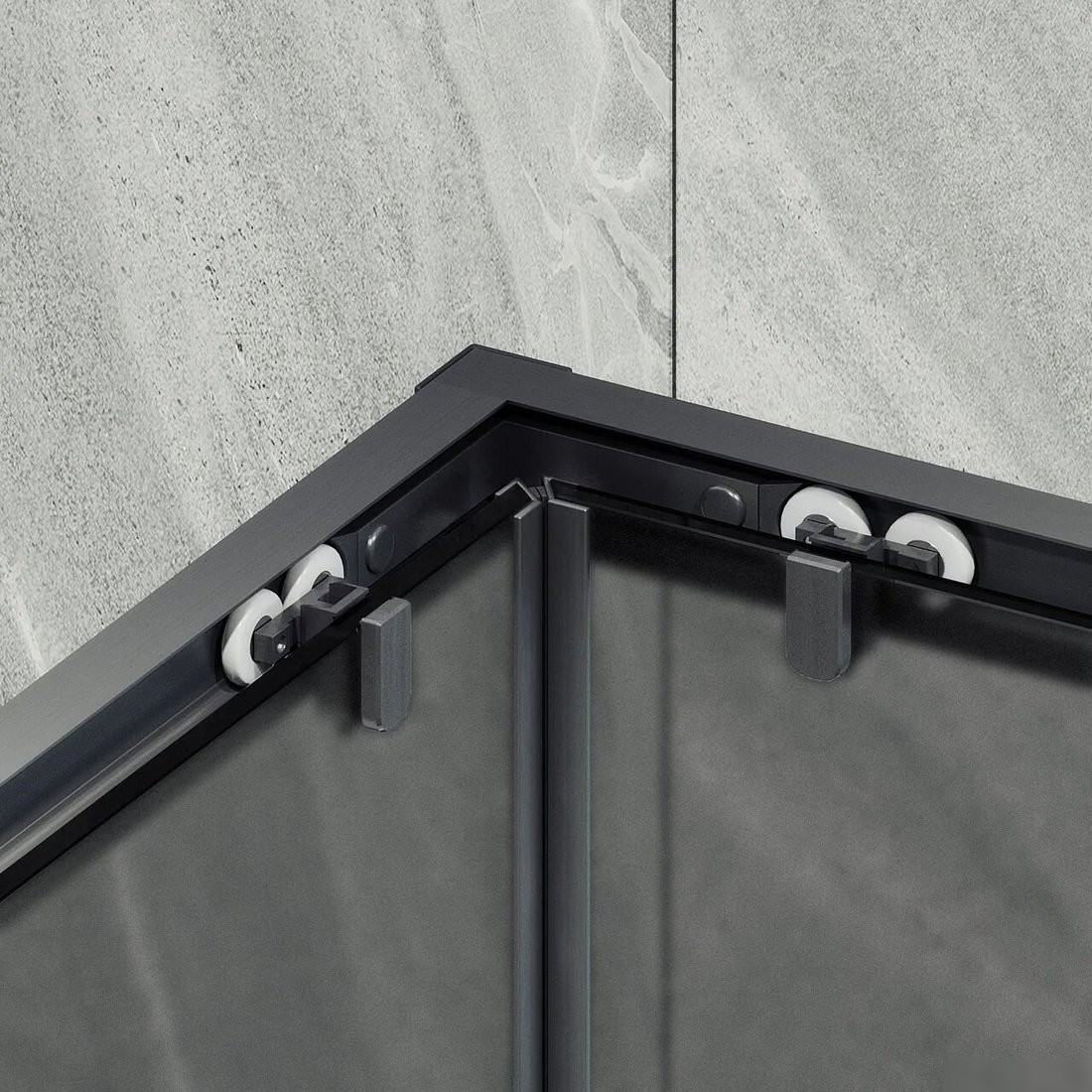 Душевой уголок MaybahGlass MGY-1331-6 (графит матовый стекло/черный)