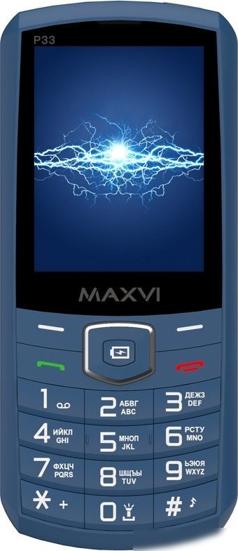Кнопочный телефон Maxvi P33 (синий)