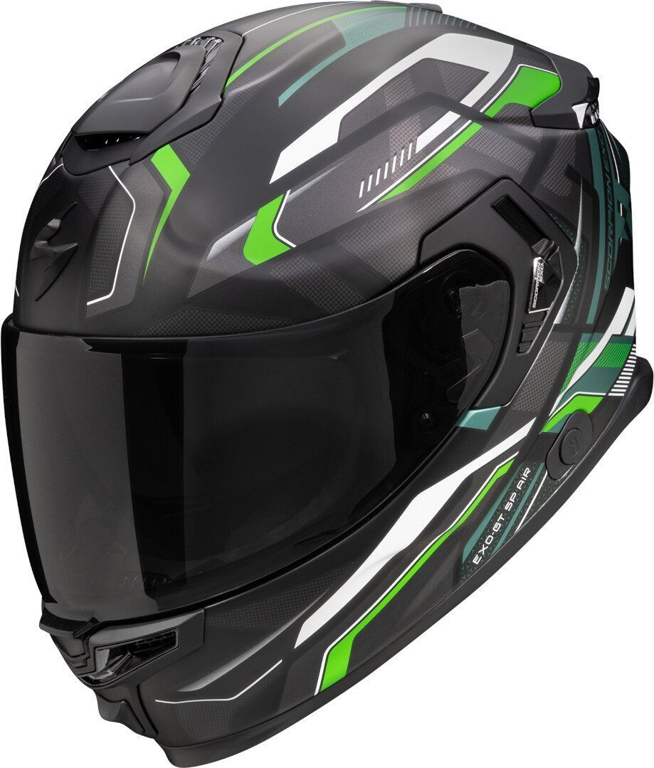 Мотошлем Scorpion Exo Exo-Gt Sp Air Augusta (р. L, черный матовый/серый/зеленый)