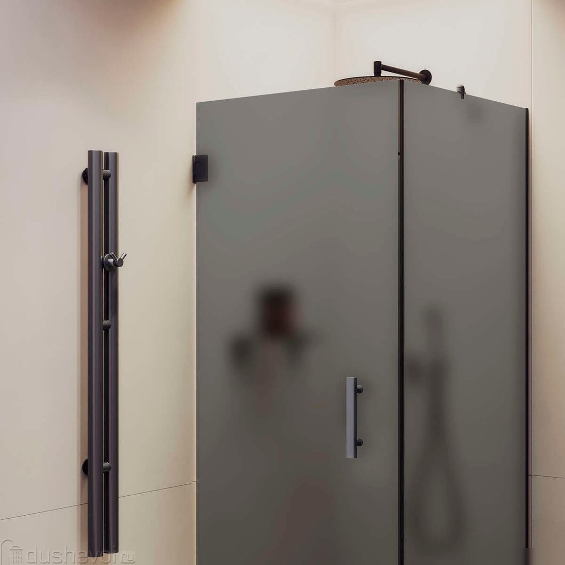 Душевой уголок MaybahGlass MGY-1310-6 (графит матовый стекло/черный)