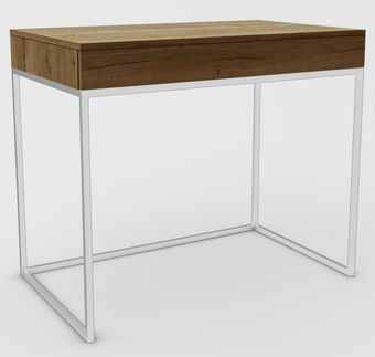 Туалетный столик без зеркала Hype Mebel Авелин 70x40 (белый/дуб галифакс олово)