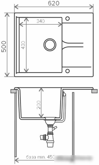 Кухонная мойка Polygran Gals 620 (опал 328)