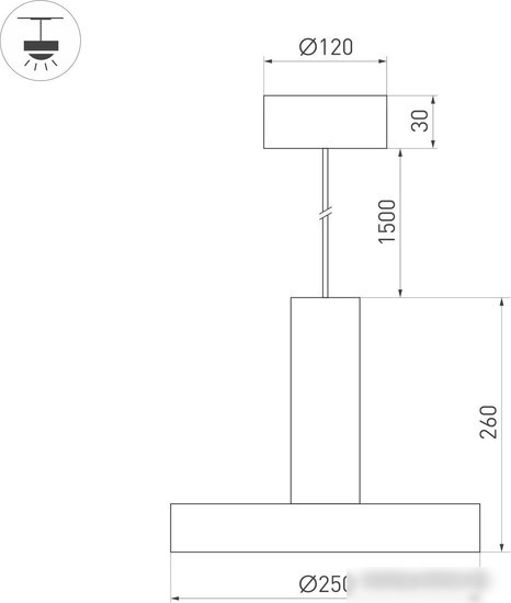 Люстра средней высоты Arlight SP-ERIC-R250-8W Warm3000 035930
