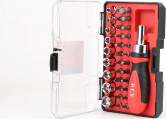 Набор отвертка с битами и головками P.I.T. Advance HSDR04-0034 (34 предмета)