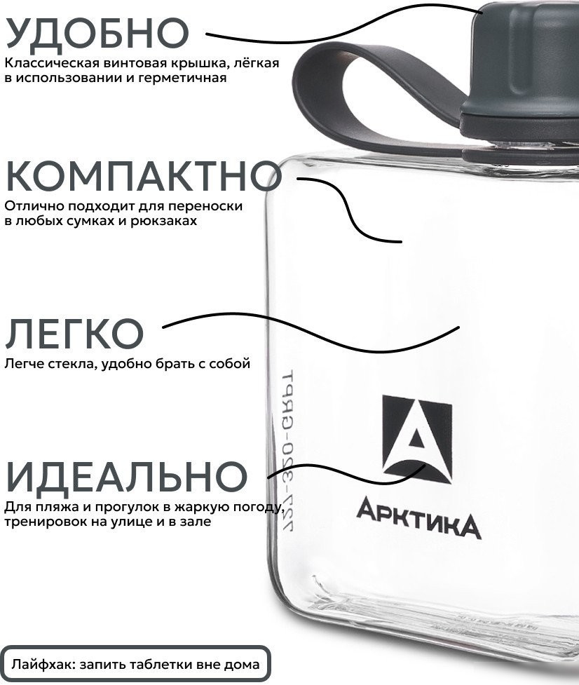 Бутылка для воды Арктика 727-320-GRPT (графит)