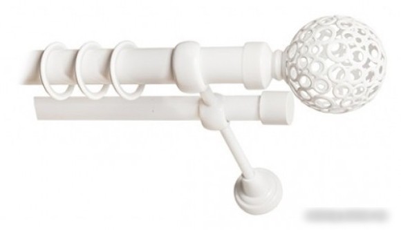 Наконечник для карниза Lm Decor YF095 Ажур 25мм (белый глянец)