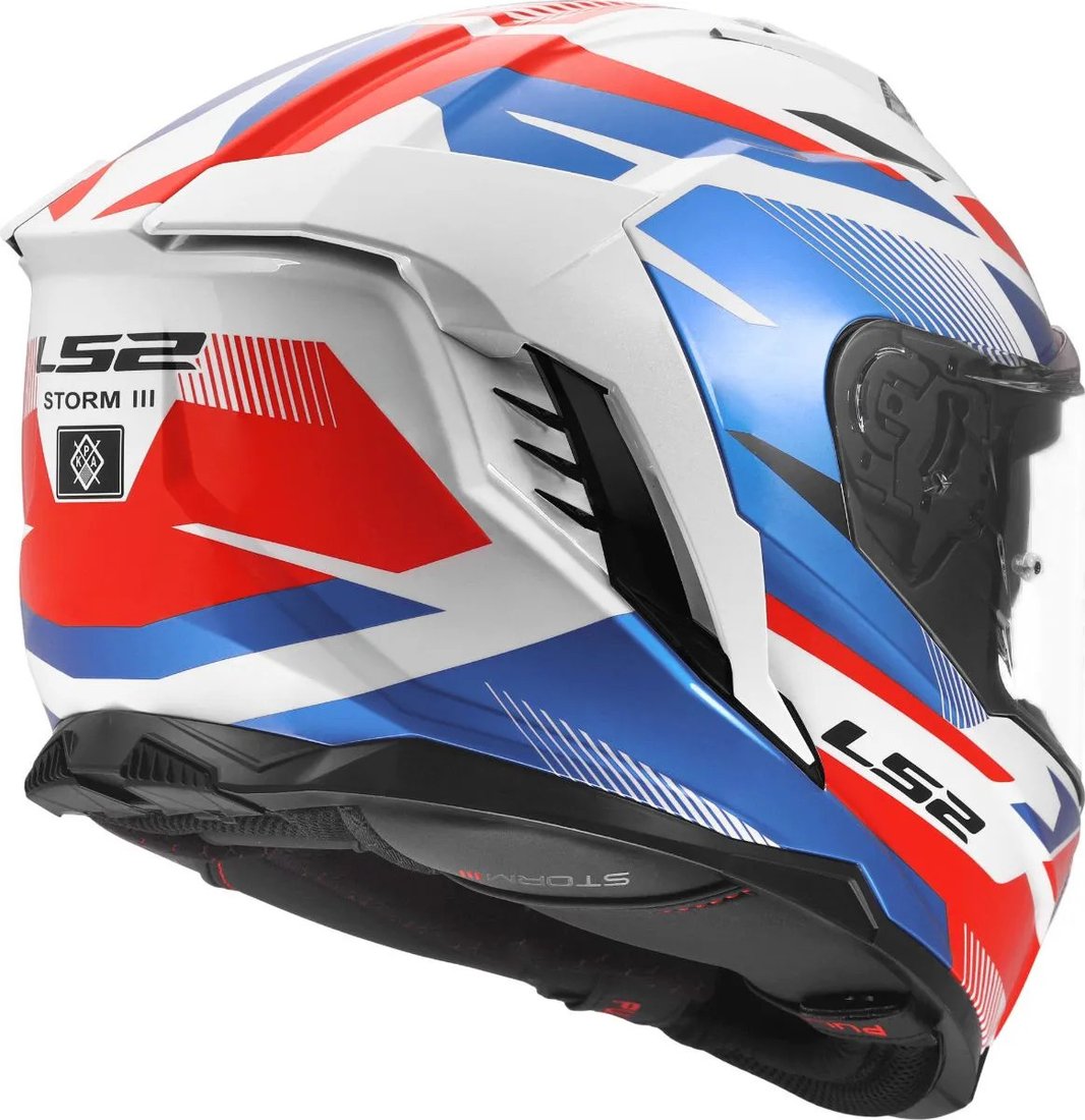 Мотошлем LS2 FF818 Storm III Komai (XS, белый/синий/красный)
