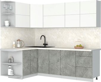 Кухонный модуль Интерлиния Мила Матте 1.5x2.4 А (белый/керамика/опал светлый)