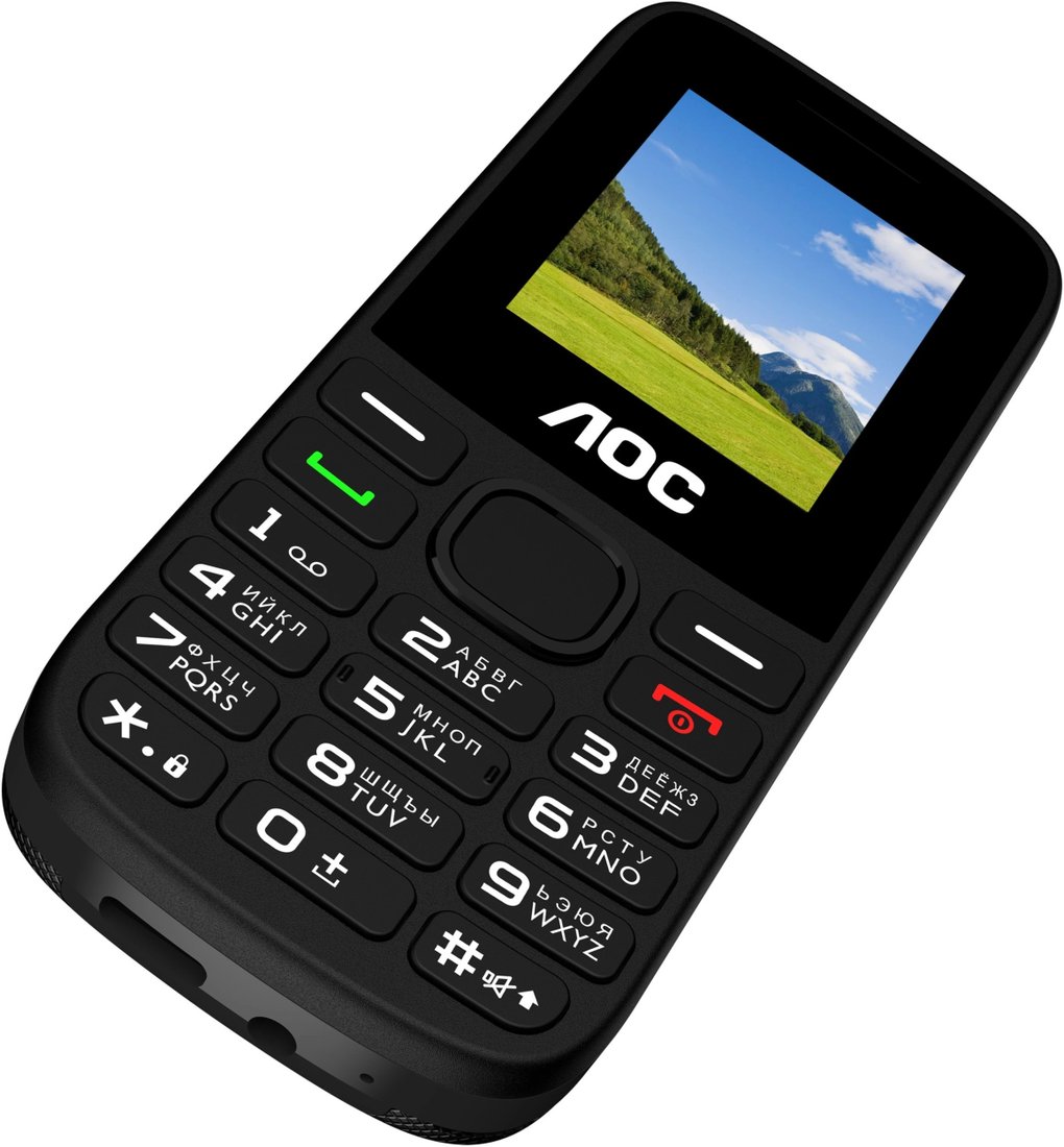 Кнопочный телефон AOC A175 (черный)