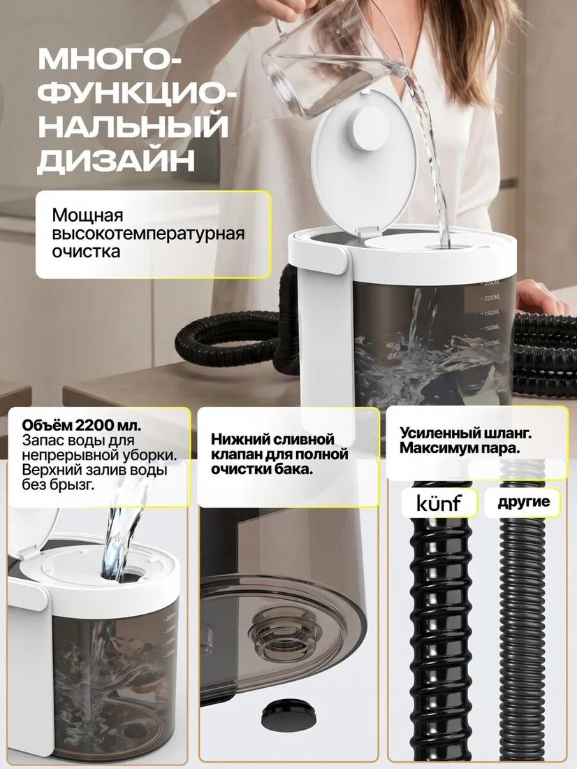 Пароочиститель Kunf TC-SC-003 W New (белый)