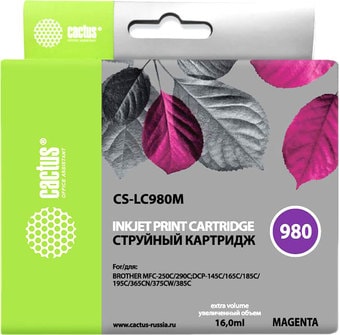 Картридж CACTUS CS-LC980M (аналог Brother LC980M)