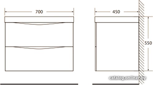 BelBagno Тумба под умывальник Marino-700-2C-SO-RN-P (cappuccino lucido)