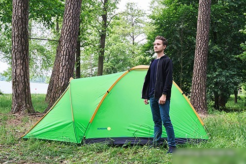 Треккинговая палатка Sundays Camp 4 (зеленый/желтый)
