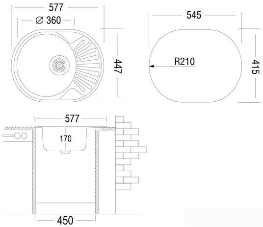 Кухонная мойка Ukinox FAD577.447-T6K 1R