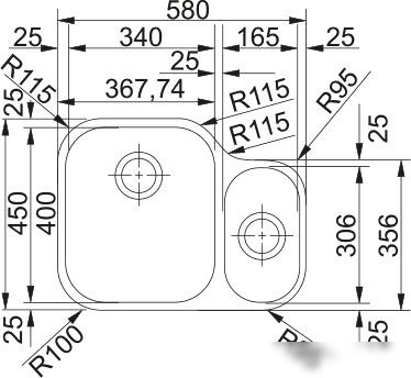 Кухонная мойка Franke Armonia AMX 110-16 122.0021.448 (стальной)