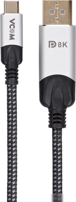 Кабель VCOM CU422MCV-1.8M USB Type-C - DisplayPort (1.8 м, черный/серый)