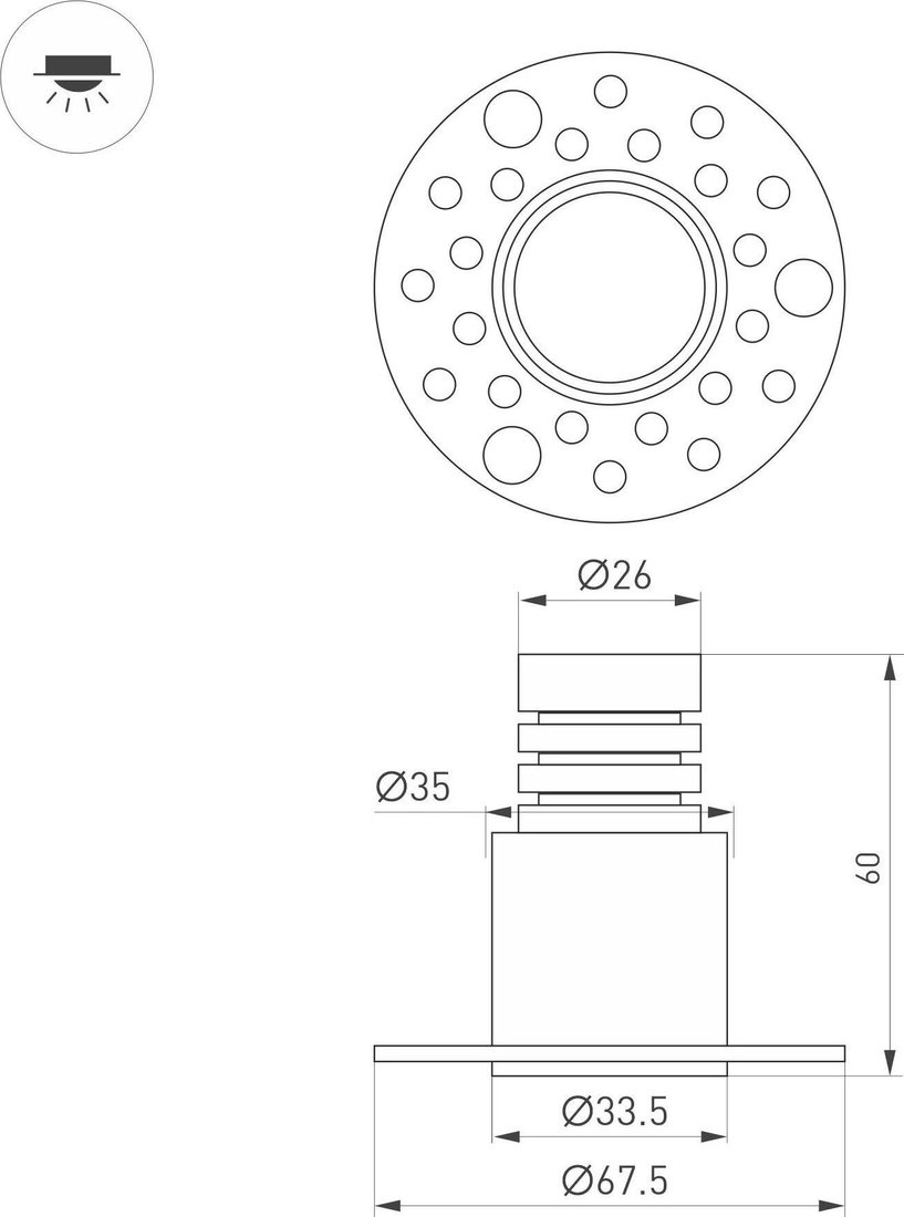 Точечный светильник Arlight MS-INVISIO-TRIMLESS-R35-5W Warm3000 WH-WH 36 deg 059160