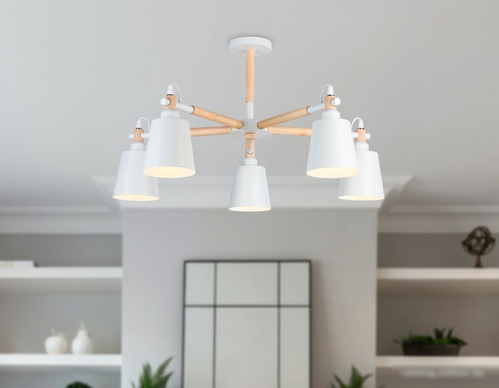 Люстра средней высоты Ambrella TR82208/5 WH/LW