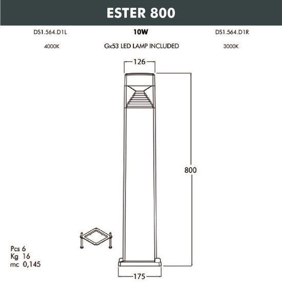 Садовый светильник Fumagalli Ester DS1.564.000.WXD1L