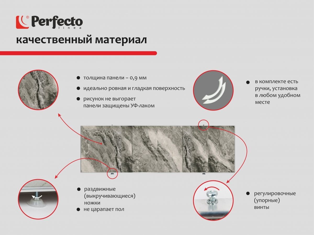 Фронтальный экран под ванну Perfecto Linea 36-031816 3D 1.7 м (дикий пляж)