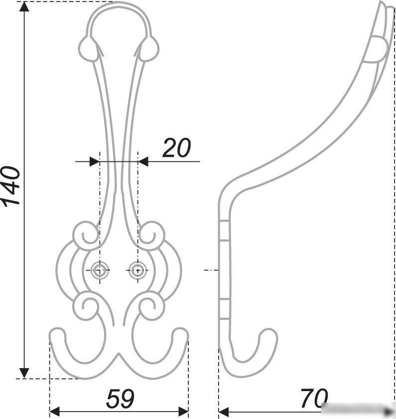 Крючок мебельный Boyard K303AB.6