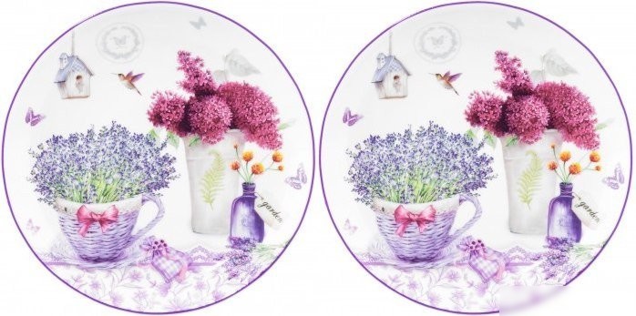 Набор тарелок Elan Gallery Лаванда 420764 (New Bone China)