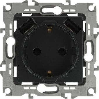 Розетка USB ЭРА Elegance 14-4109-05 Б0047871 (антрацит)