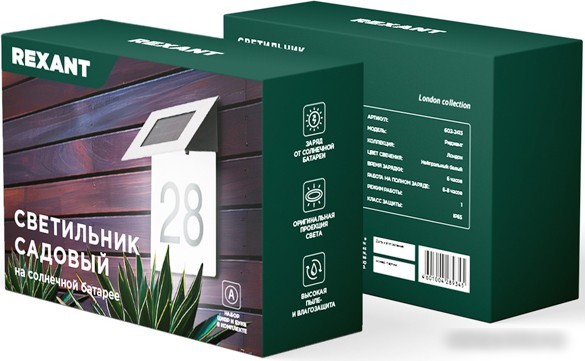 Уличный настенный светильник Rexant Риджент 602-2413