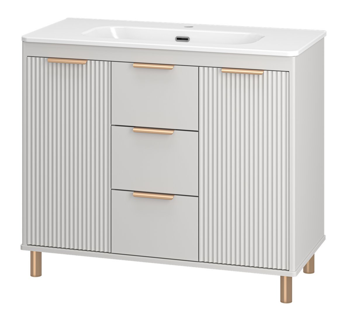 Brevita Тумба с умывальником Risacca Crema 100 RIS-06100-0342Я+B-OND100-01 (серый кашемир)
