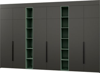 Шкаф распашной Рэйгрупп Рэй S245-В18-1-WKZ (дуб веллингтон/кобальт/зеленый самшит)