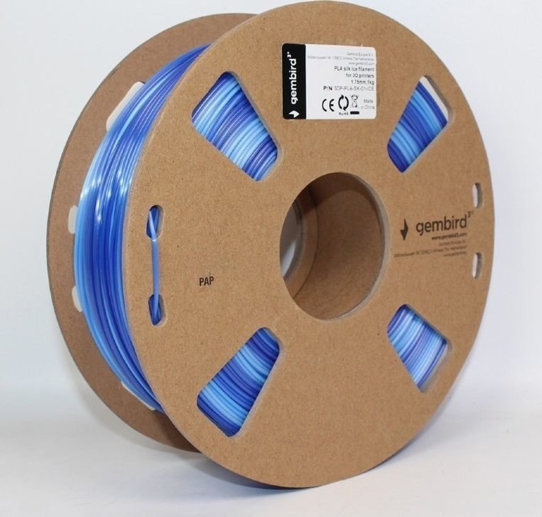 Филамент Gembird/Cablexpert PLA Silk (1.75мм, 1кг, холодный синий)