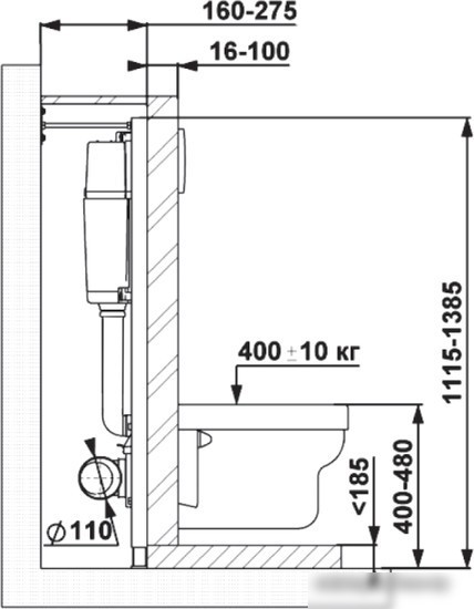 Инсталляция для унитаза Berges Wasserhaus Atom 040331 (хром)