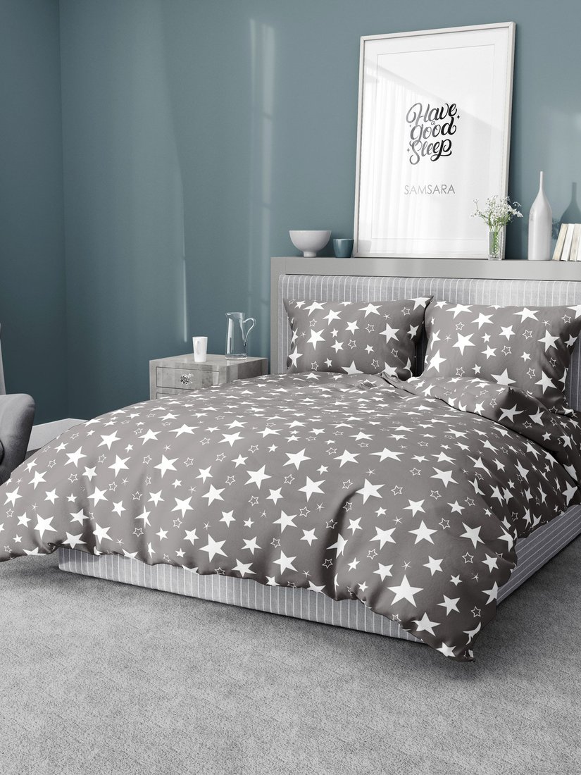 1.5-спальный комплект постельного белья Samsara Grey Stars 150-15/5070
