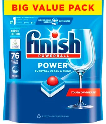Таблетки для посудомоечной машины Finish All in 1 Powerball Power (76 шт)