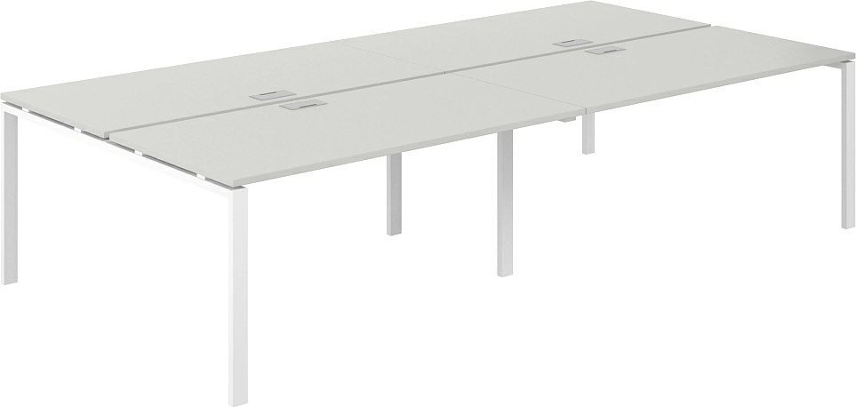 Офисный стол Norden 320х163.8х75 SG.259.SH.63.WH (белый/серый бархат)