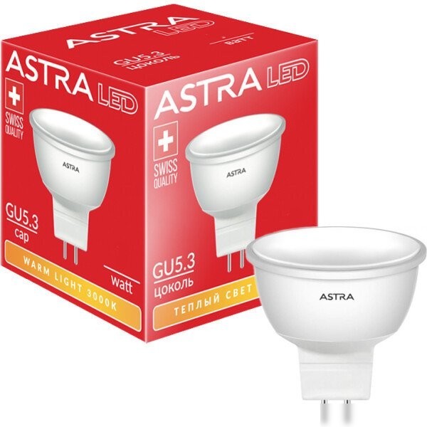 Светодиодная лампочка Astra MR16 5W 3000K Светодиодная лампочка Astra MR16 5W 3000K