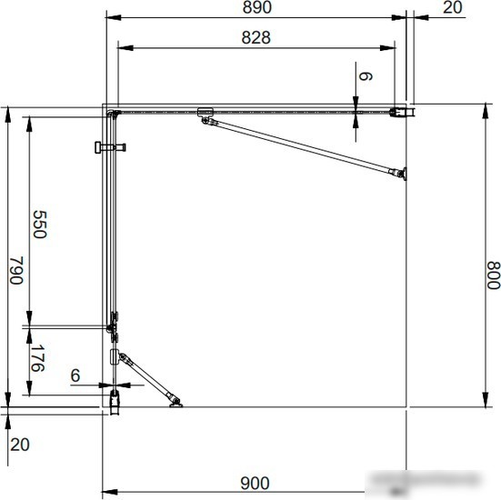 Душевой уголок Omnires Manhattan ADC80X-A+ADR90X