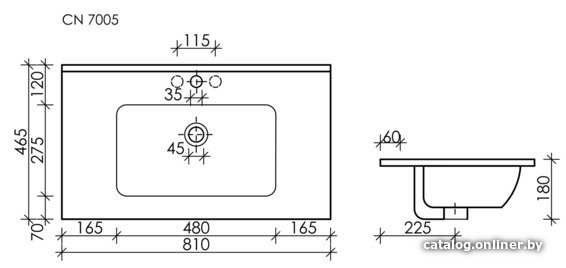 Умывальник Ceramica Nova Element CN7005MB