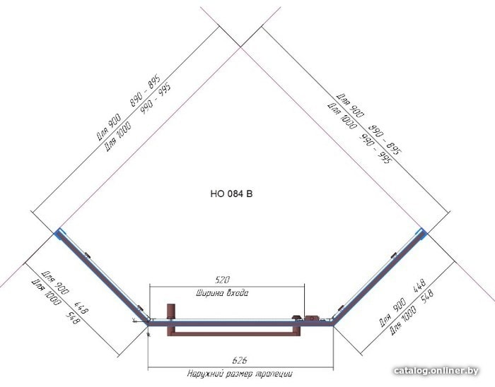 Душевой уголок RGW HO-084B 90x90 (черный/прозрачное стекло)