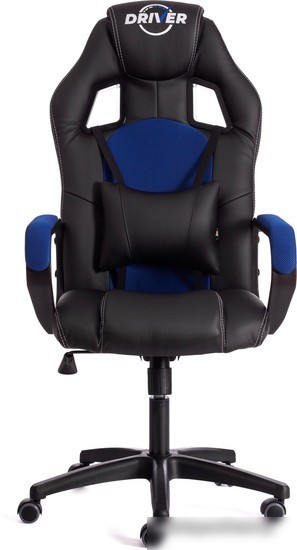 Кресло TetChair Driver (иск.кожа/ткань, черный/синий)