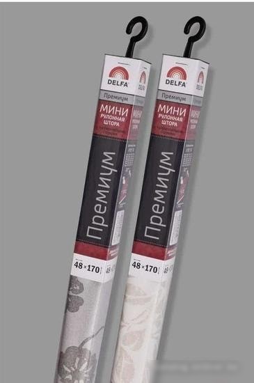 Мини рулонные шторы Delfa Сантайм Металлик Принт СРШ-01МП 3591 81x170 (кремовый)