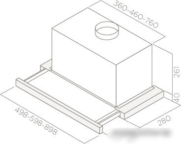 Кухонная вытяжка Jetair Betta 60/GR/BK GL (PRF0099697)