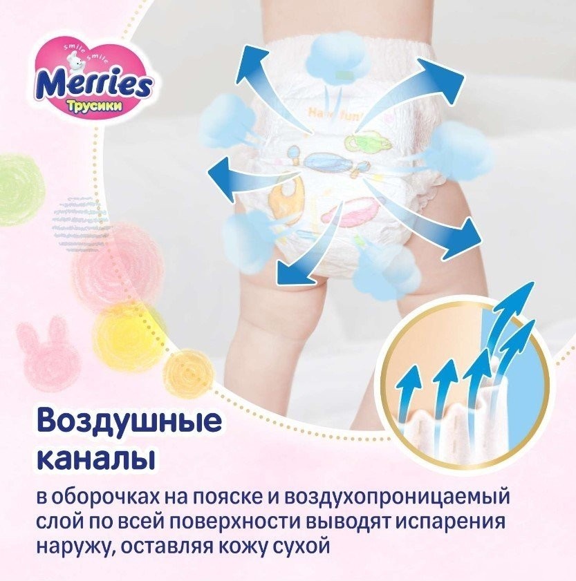 Трусики-подгузники Merries XL (76 шт)
