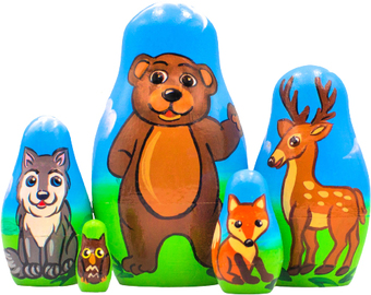 Развивающая игра Брестская Матрешка Лесные животные (набор 5 шт)